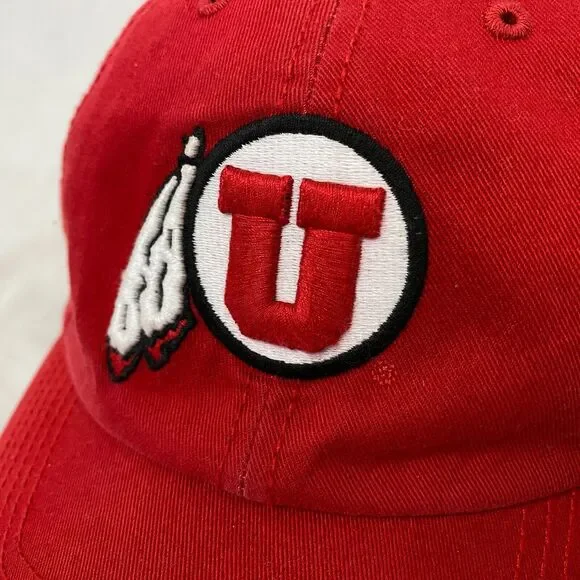 Utah Utes Baseball Cap Hat NCAA Red Embroidered '47 Mens Medium University Utah - Picture 2 of 11